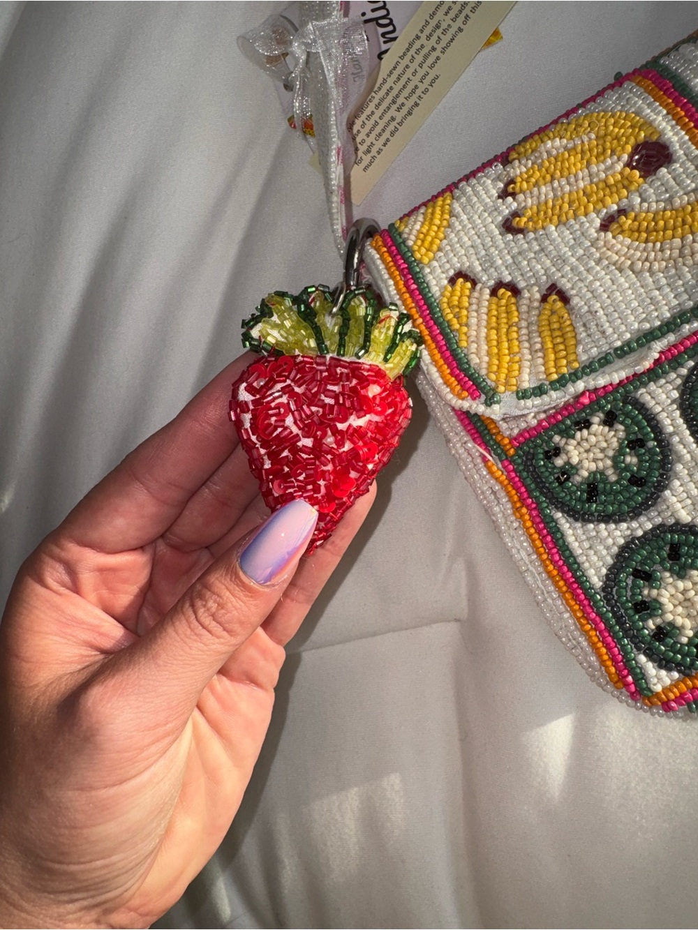 Fruit Beaded Bag Handmade in India New With Tags - Picture 4 of 13